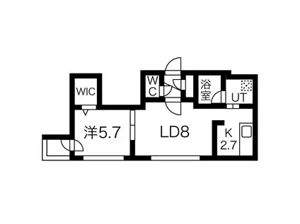 グランディーヴァ(1LDK/5階)の間取り写真