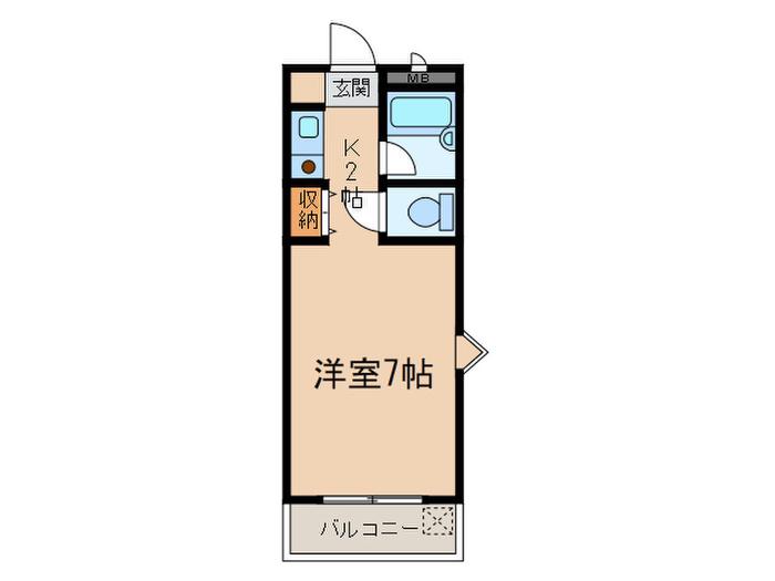 ミルオンデュール竹生(1K/7階)の間取り写真