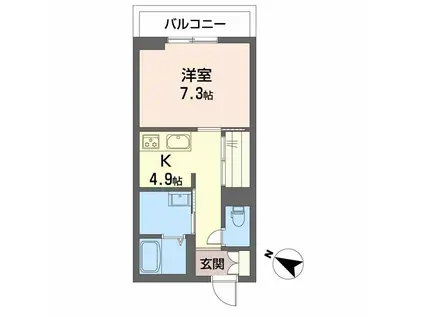 PARADISO本荘(1K/2階)の間取り写真