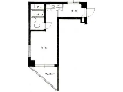 グリーンハイツ(ワンルーム/2階)の間取り写真