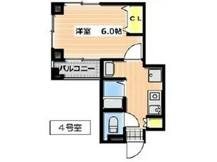 CITYSPIRE神戸元町II(1K/12階)の間取り写真