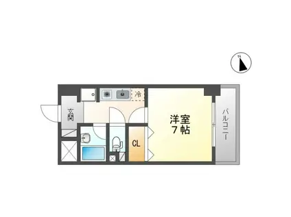 マローン新福(1K/2階)の間取り写真