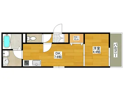 メゾンCOCO垂水(1DK/3階)の間取り写真