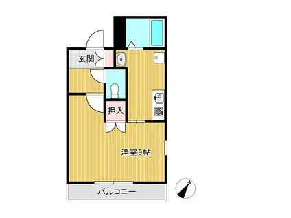 ラルジュ柳森(1K/3階)の間取り写真