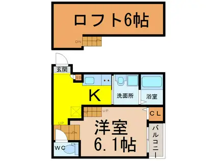 コンフォルタ杉村(1K/2階)の間取り写真