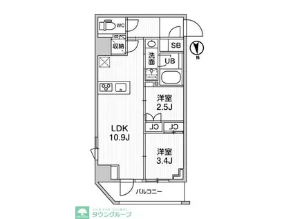 NIDO SHIN-OKACHIMACHI(2LDK/2階)の間取り写真