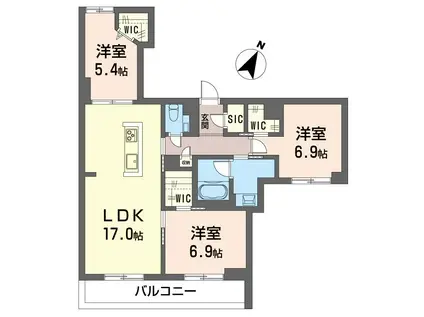リラフォート(3LDK/2階)の間取り写真