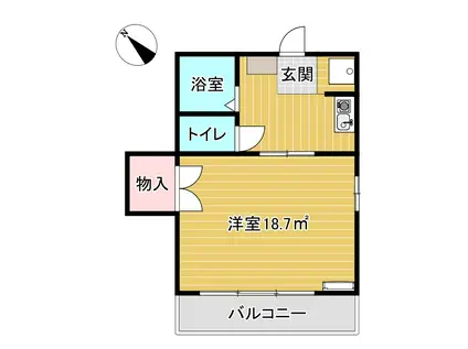 ビバブルIII(1K/2階)の間取り写真