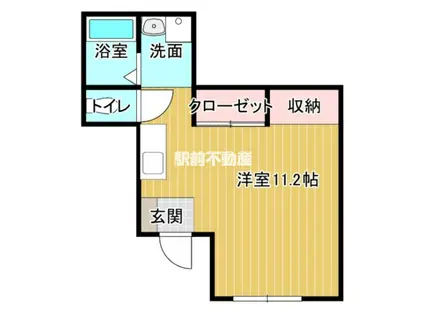 イースト TOWN弐番館(ワンルーム/1階)の間取り写真