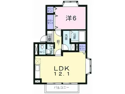 セントヒルズ(1LDK/2階)の間取り写真