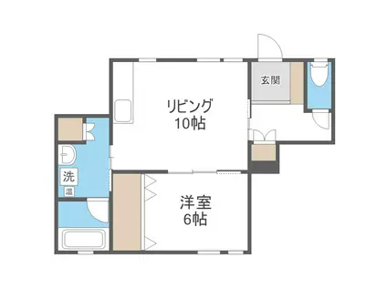 北8東1アパート(1LDK/2階)の間取り写真