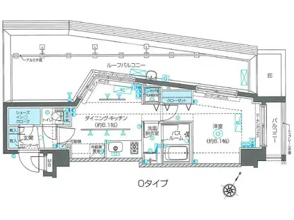 ZOOM目黒不動前(1DK/4階)の間取り写真