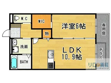 エルレーブJSメゾーネ(1LDK/1階)の間取り写真