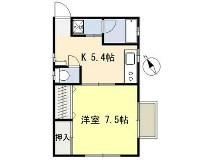 サテライトJUNほし(1K/2階)の間取り写真