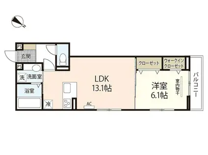 FANTASY SPACE矢野東(1LDK/3階)の間取り写真