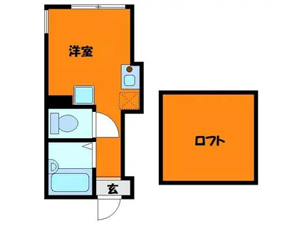 プライムテラス日吉(ワンルーム/2階)の間取り写真