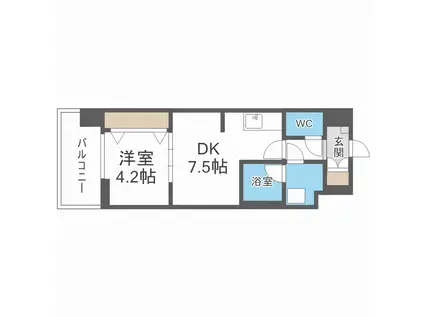 SPLENDIDE NAMBAIII(1DK/12階)の間取り写真