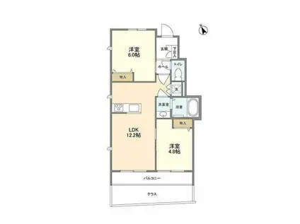 カーサレジオ成城(2LDK/1階)の間取り写真