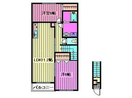 クレメント ブリッサI(2LDK/2階)の間取り写真