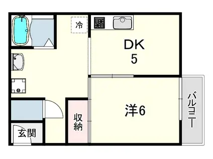 オレンジマンション(1DK/1階)の間取り写真