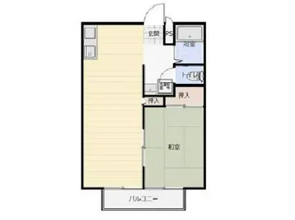 サンプラザA(1LDK/1階)の間取り写真