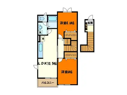 フォーレスト(2LDK/2階)の間取り写真