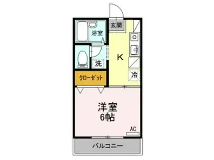 アネックス大和 B棟(1K/1階)の間取り写真