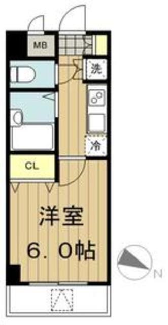 アヴィニティー東中野(1K/6階)の間取り写真