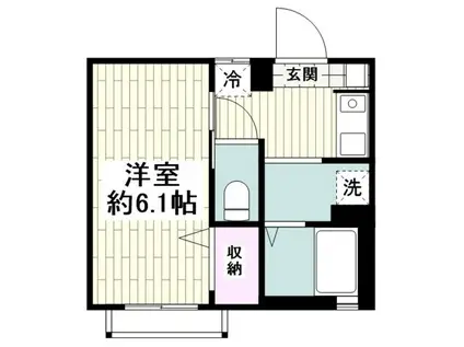 LEMAN藤沢(1K/2階)の間取り写真