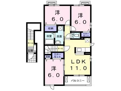 グレイスV(3LDK/2階)の間取り写真