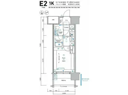 SYFORECITY SHIBAURA(1K/2階)の間取り写真