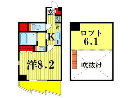 オモチデ扇大橋(1K/9階)の間取り写真