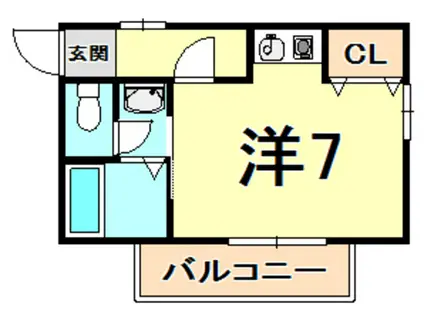 キャンファーモンド(ワンルーム/2階)の間取り写真