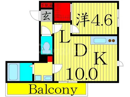 ラフィーネコートアヤセ(1LDK/3階)の間取り写真