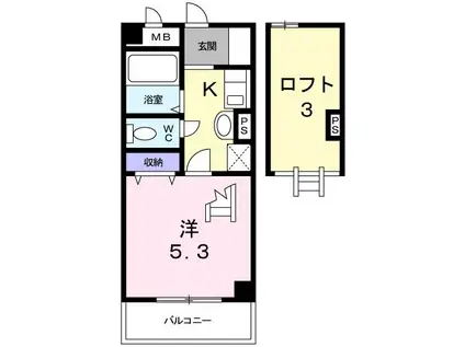 ル・ヴァン・アヴニール(1K/1階)の間取り写真