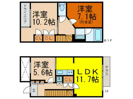 ARTISTA(3LDK/1階)の間取り写真