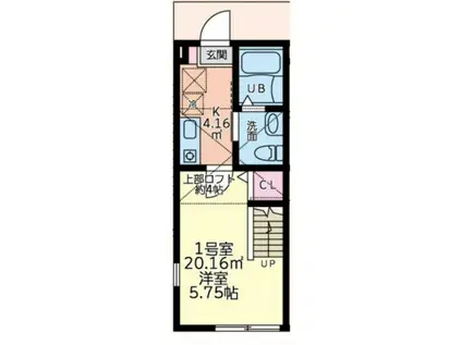 プリシナール聖蹟桜ヶ丘(1K/2階)の間取り写真