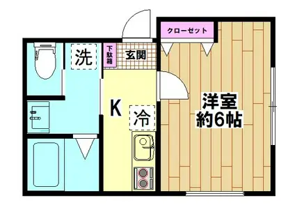 G.LIEN谷塚(1K/1階)の間取り写真