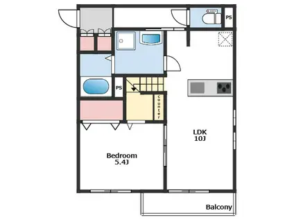 ROKUSEIII(1LDK/1階)の間取り写真