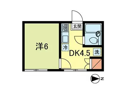 リラハイツ(1DK/1階)の間取り写真