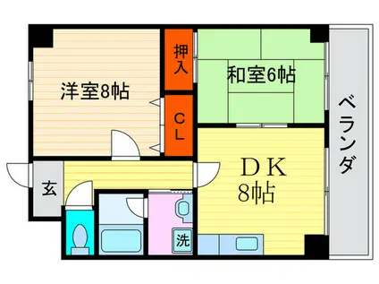 なつみ館(2DK/2階)の間取り写真