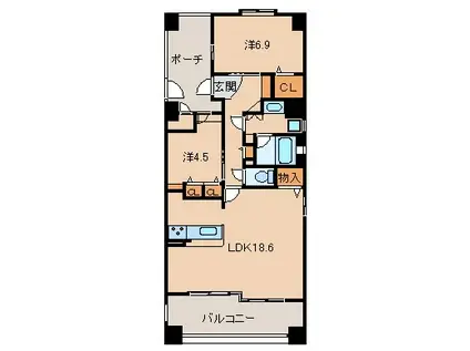 グランノーブル和歌山友田町(2LDK/2階)の間取り写真