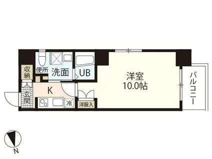 パレグレース十日市(1K/2階)の間取り写真