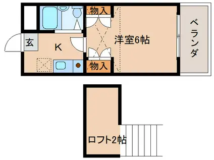 シティパレスやすらぎの道P-5(1K/4階)の間取り写真