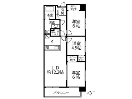 オークラレジデンス(3LDK/3階)の間取り写真