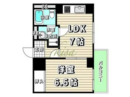 中京第3ビル(1LDK/5階)の間取り写真