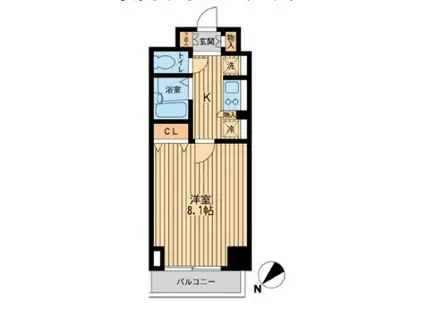 CASSIA KAWASAKI RESIDENCE(1K/8階)の間取り写真