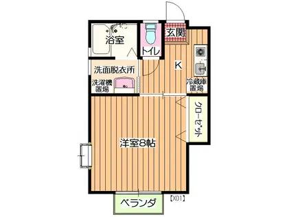 あかしあハウス(1K/1階)の間取り写真