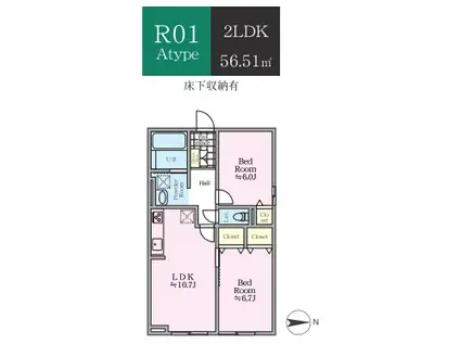 ティーリミテッド(2LDK/1階)の間取り写真