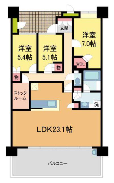 ラビスタ宝塚レフィナス1番館(3SLDK/19階)の間取り写真